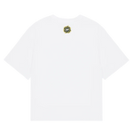 White Broken Planet Grid T-shirt with small logo on the upper back