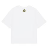 White Broken Planet Grid T-shirt with small logo on the upper back