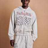 Suavo World Valley Hills Zip-Up Hoodie Grey
