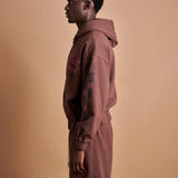 Suavo World Checkerboard Zip Hoodie Brown