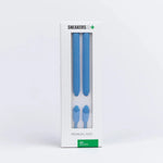 Sky blue SneakersER sneaker laces 120cm long and 9mm wide in white packaging