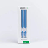 Sky blue SneakersER sneaker laces 120cm long and 9mm wide in white packaging