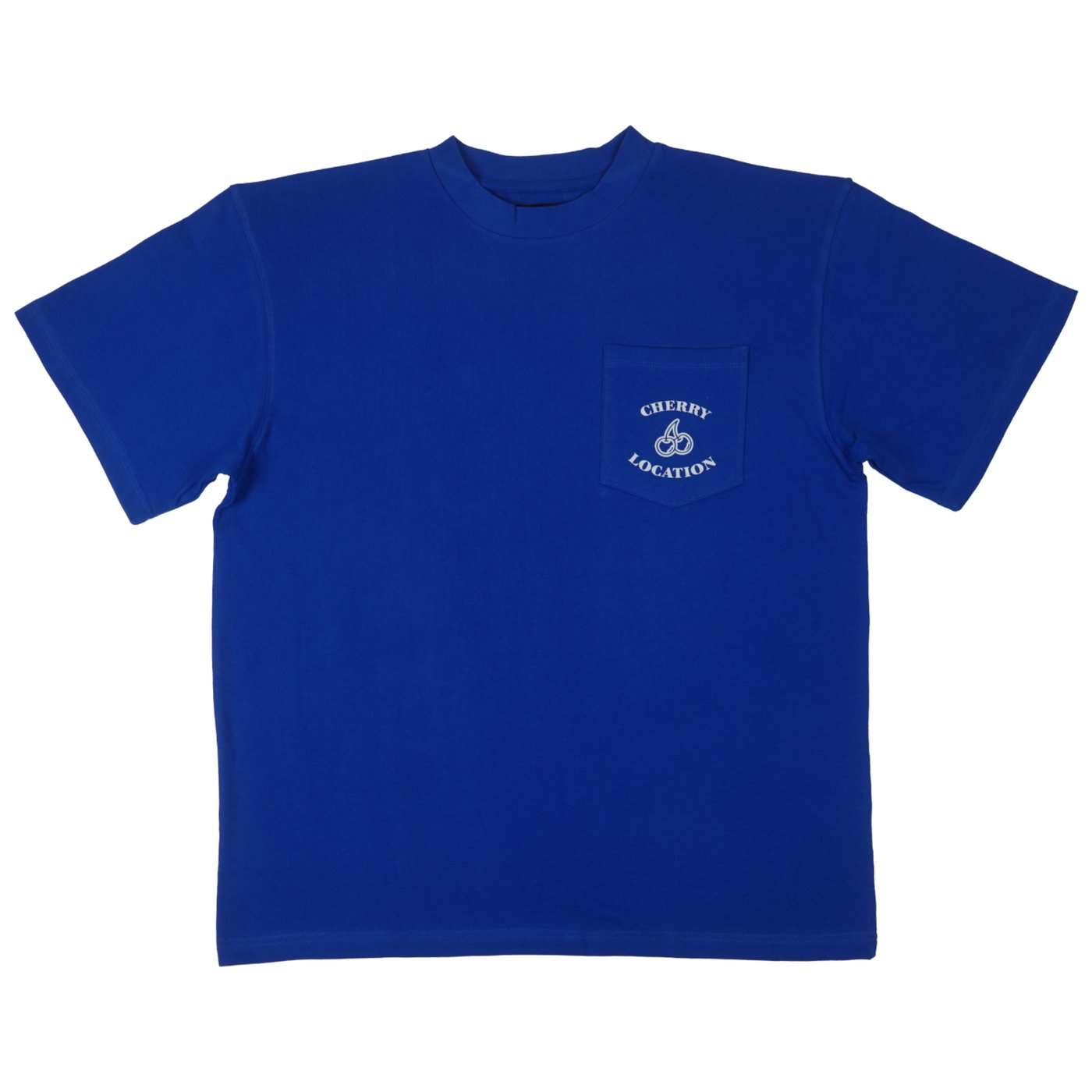 Blue Cherry Location T-shirt with front pocket and logo print