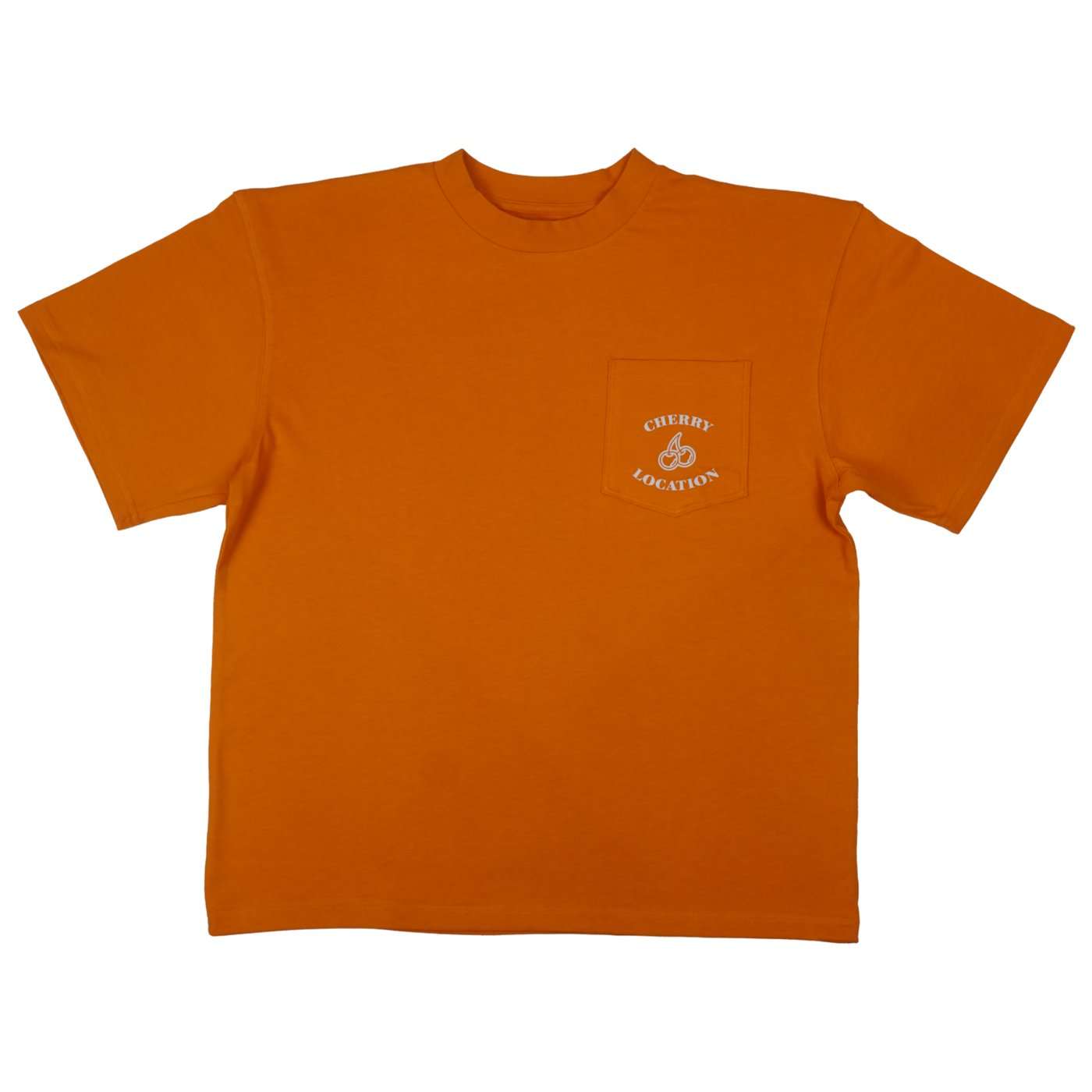 Cherry Location Orange T-Shirt with chest pocket and logo print