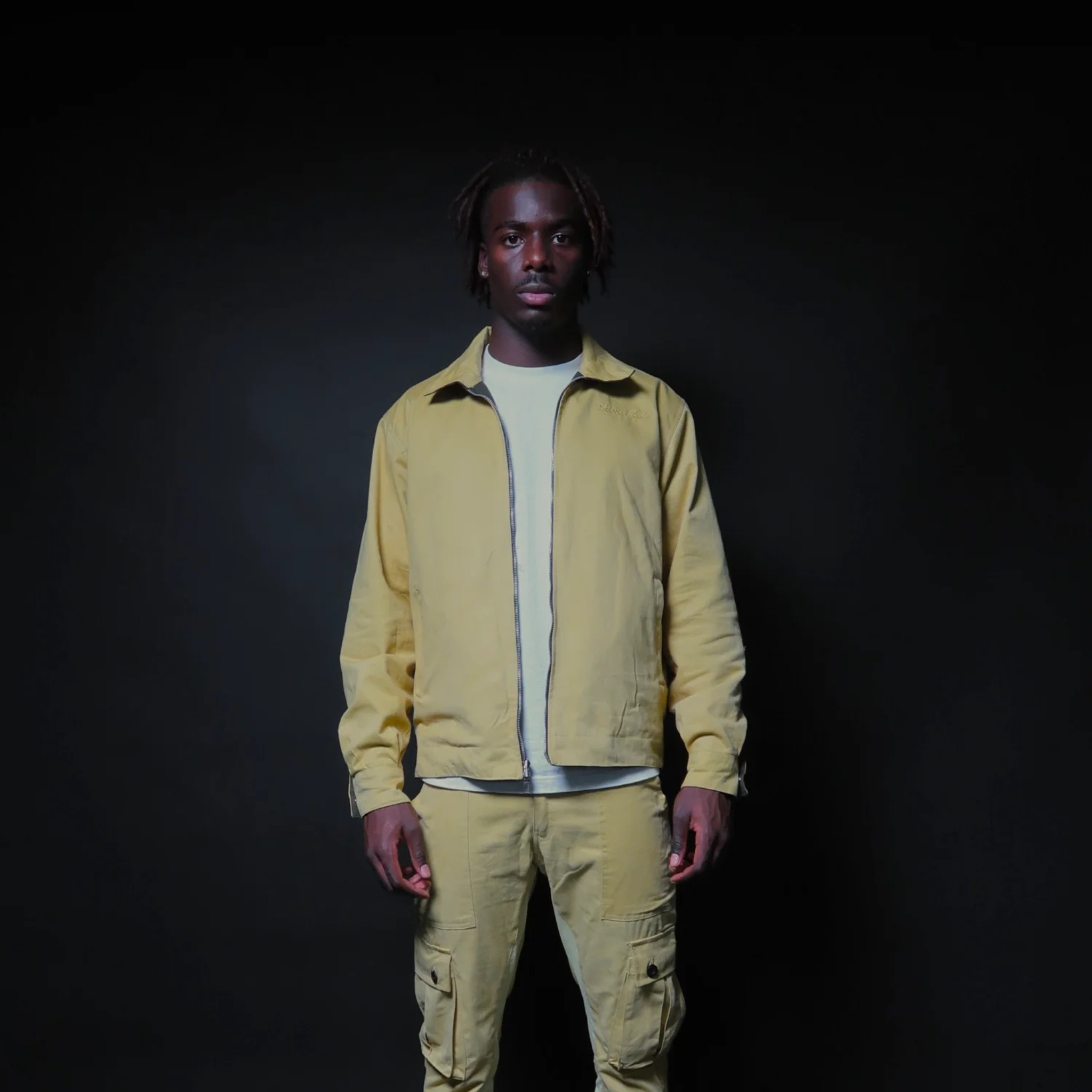 Suavo World Reversible Work Jacket in Khaki/Cream.