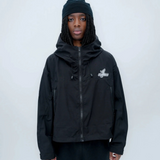 Suavo World Windbreaker Jet Black jacket with hood.