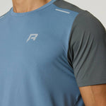 Men's Reprimo Flight T-Shirt in Air Force Blue and Gunmetal with athletic fit and reflective strip for visibility