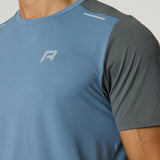 Men's Reprimo Flight T-Shirt in Air Force Blue and Gunmetal with athletic fit and reflective strip for visibility