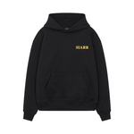 Siarr Embroidered Hoodie with puff print logo and kangaroo pocket.