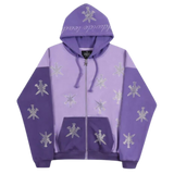 UNKNOWN HOODIE PURPLE RHINESTONE DAGGER