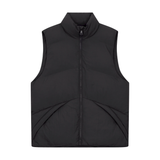 Siarr Contrast Gilet black nylon sleeveless jacket with full zip and side pockets