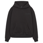 Siarr Puff Hoodie Charcoal with kangaroo pocket and elevated puff print.