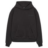 Siarr Puff Hoodie Charcoal with kangaroo pocket and elevated puff print.