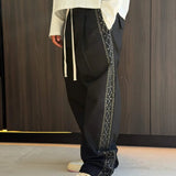 Suavo World Stud Pleated Trouser Black