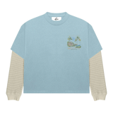 Suavo World Resort layered t-shirt with coastal design and tropical Saint Valley graphic