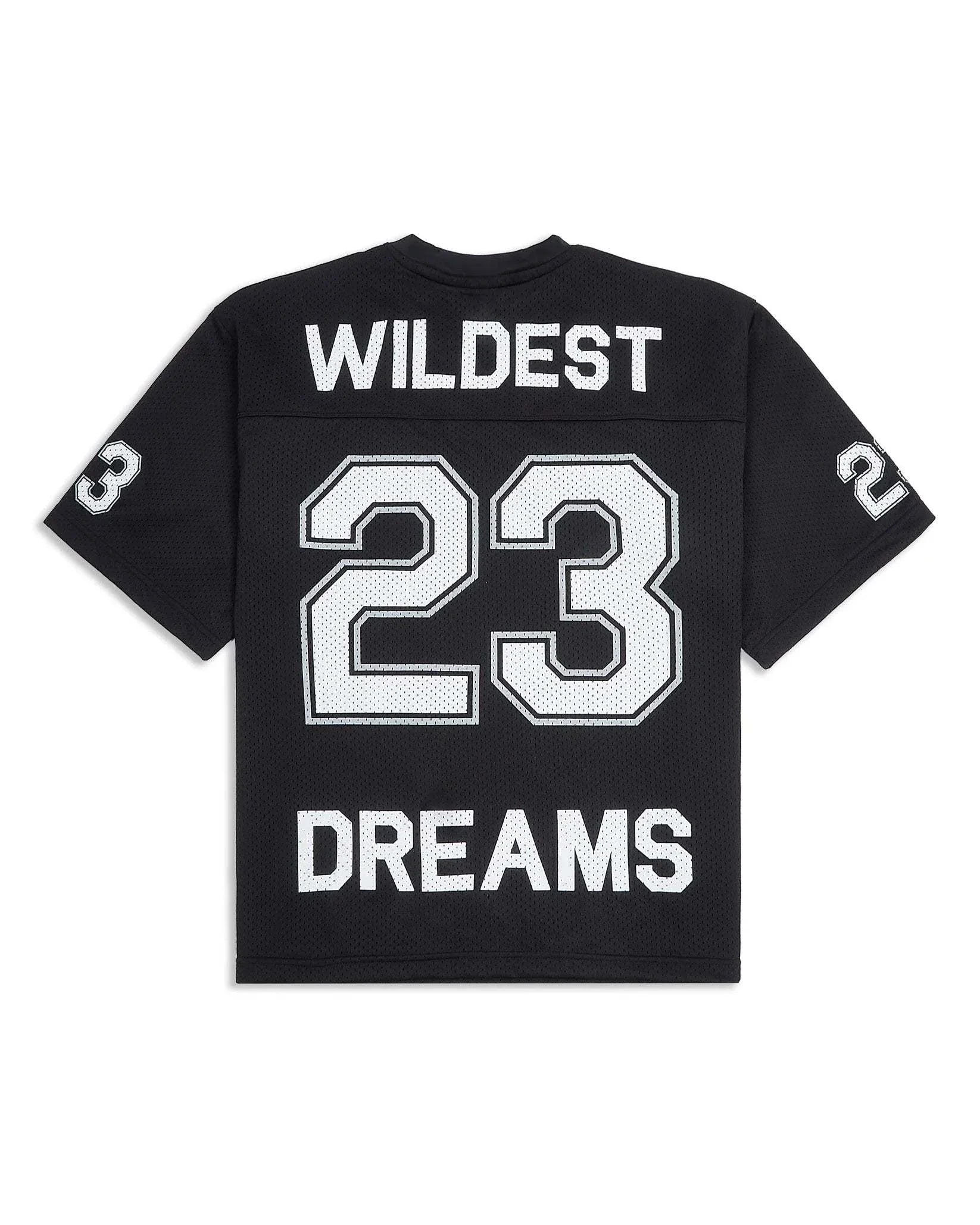 Black mesh jersey with white "Wildest Dreams" text and number 23 on back and sleeves