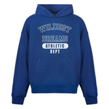 Wildest Dreams Navy hoodie with Athletic Dept text and front pocket