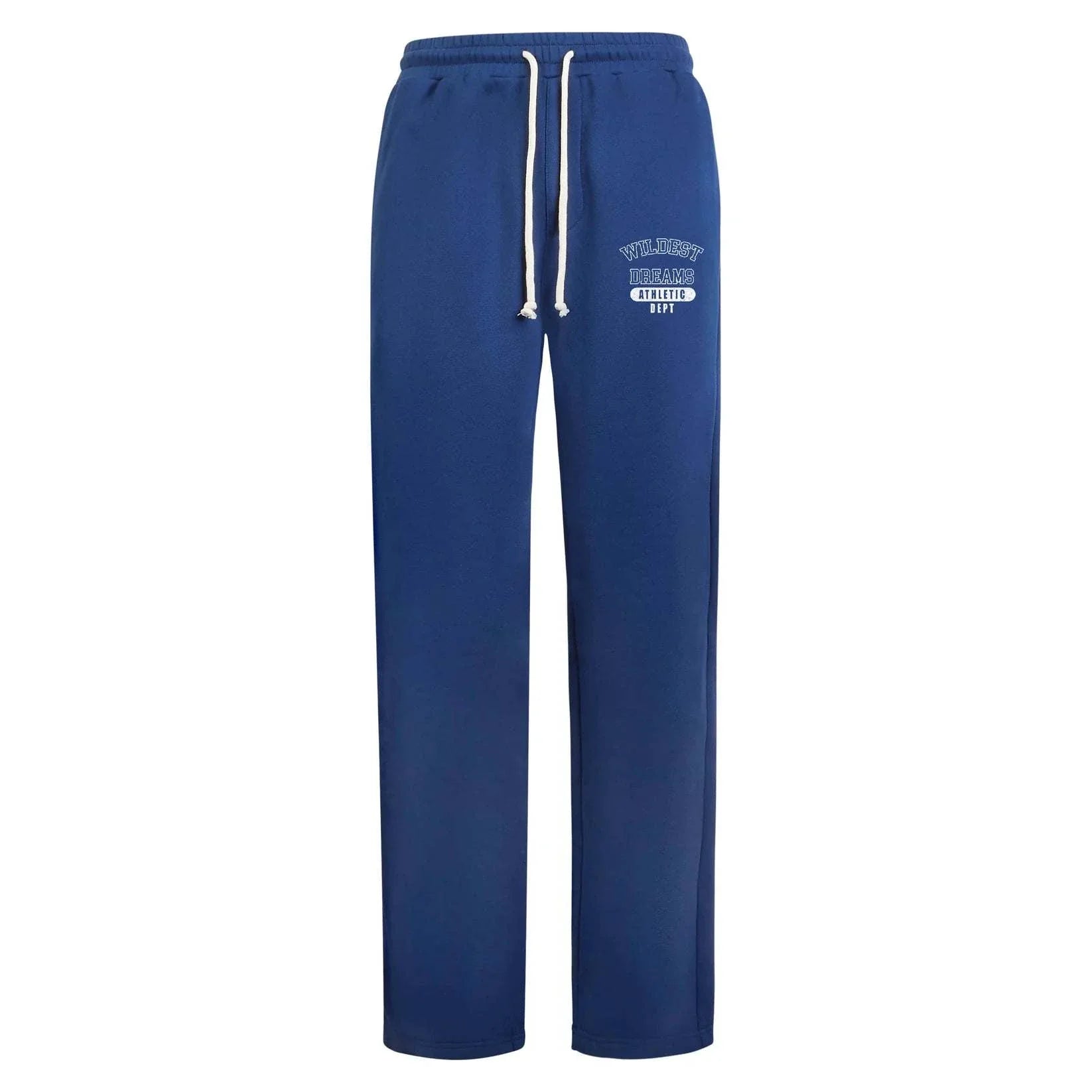 Wildest Dreams Navy Athletic Dept joggers with drawstring waist and printed logo