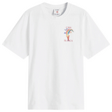 White Casablanca Nature teacher T-shirt with colorful logo design