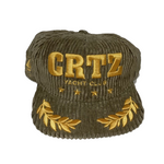 Green Corteiz Soho Yacht Club cap with gold embroidery.