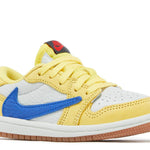 Travis Scott x Air Jordan 1 Retro Low OG SP TD Canary yellow and blue sneaker side view