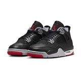 Air Jordan 4 Retro Bred Reimagined GS black and red sneakers for grade school.