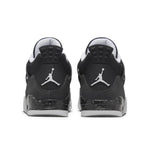 Air Jordan 4 Retro GS Fear black sneakers rear view.