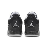 Air Jordan 4 Retro GS Fear black sneakers rear view.