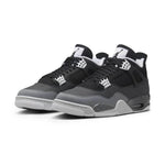 Air Jordan 4 Retro GS Fear sneakers in grey and black.