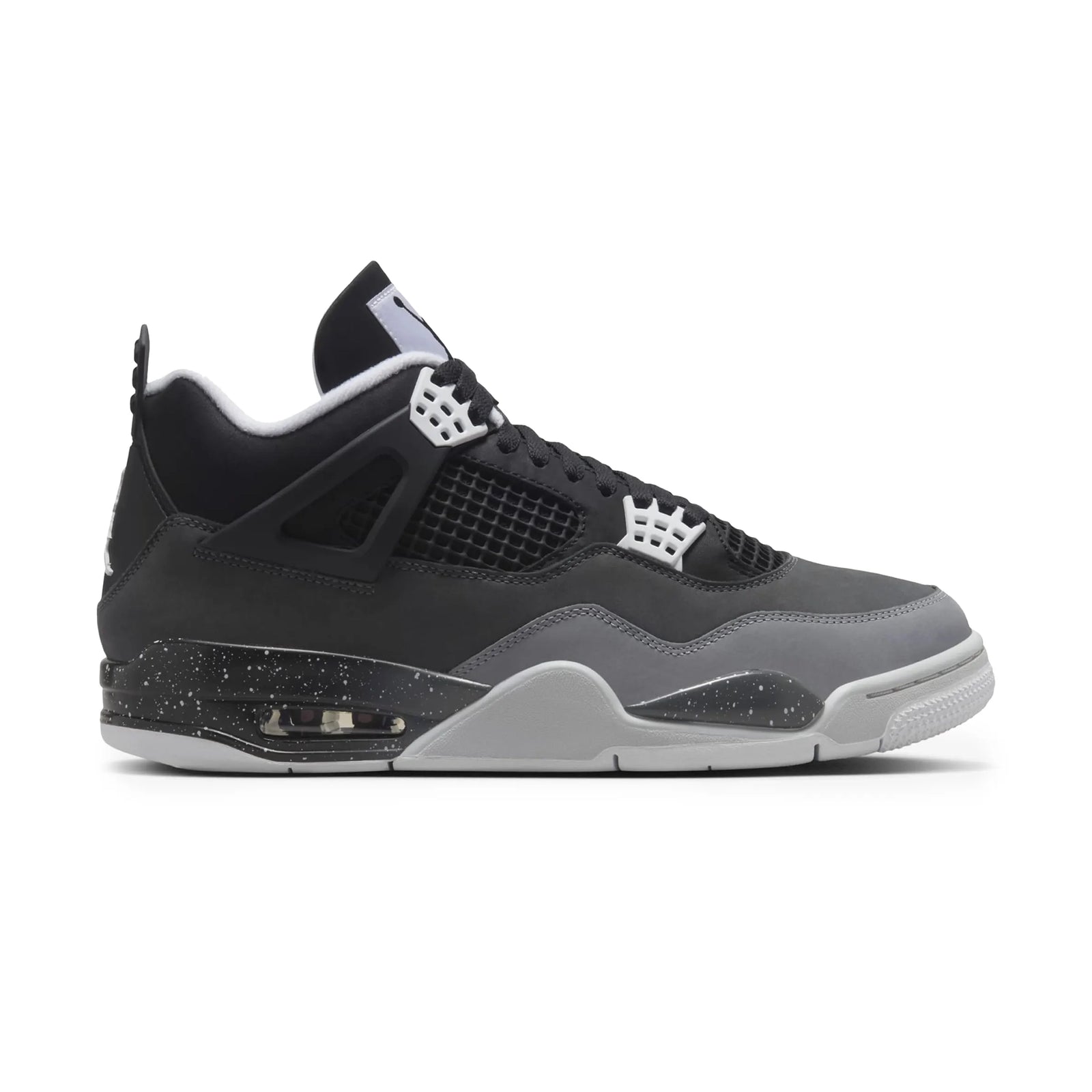 Air Jordan 4 Retro GS Fear sneaker in black and grey.