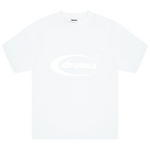 White Drama Call Oval Tee with logo print