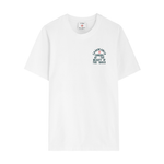 White Casablanca Beauty Of The World graphic t-shirt with text design