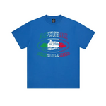 Corteiz Italy Alcatraz Tee in blue color front view
