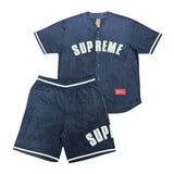 SUPREME ULTRASUEDE MESH BASEBALL JERSEY SET