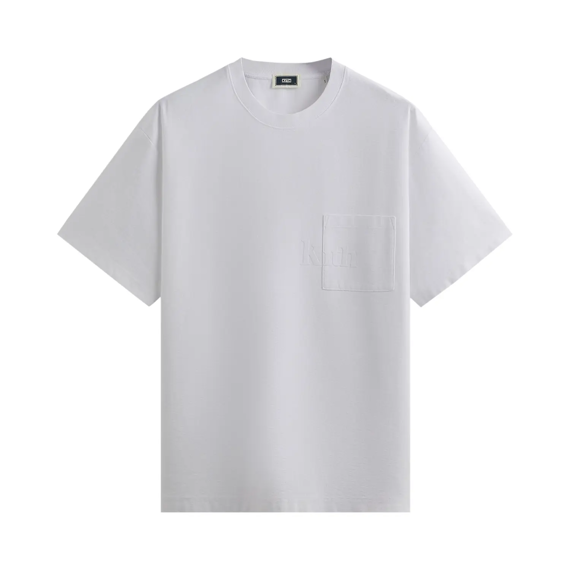 White Kith Quinn Tee with chest pocket and subtle logo embroidery
