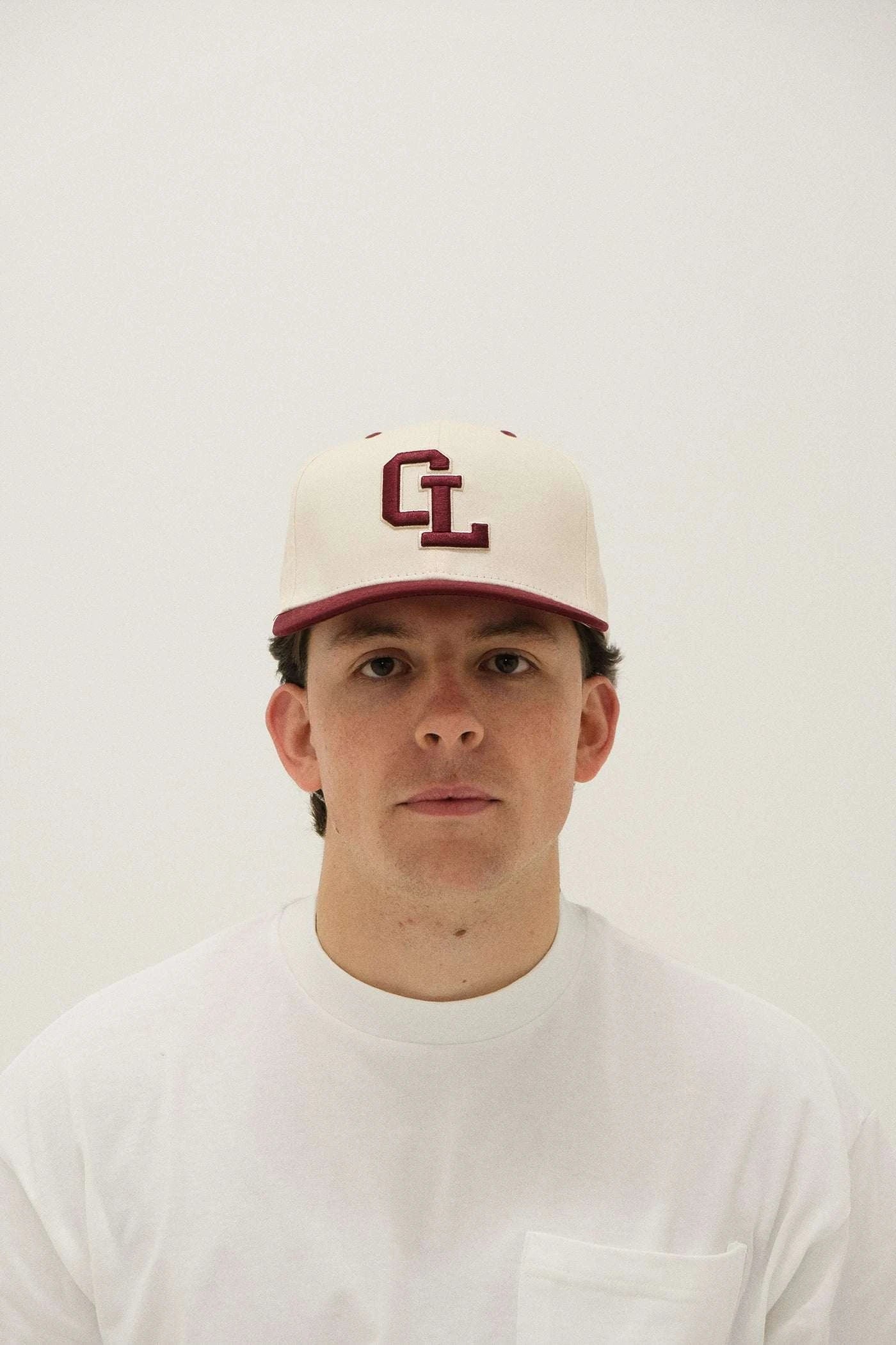 Cherry Location CL Beige Cap on white background