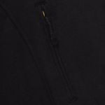 BROKEN PLANET MARKET Cosmic Speed Hoodie zip detail in black fabric.