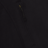 BROKEN PLANET MARKET Cosmic Speed Hoodie zip detail in black fabric.