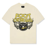 BROKEN PLANET MARKET FOOT ON THE GAS T-SHIRT VANILLA WHITE