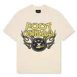 BROKEN PLANET MARKET "Foot on the Gas" vanilla white T-shirt.