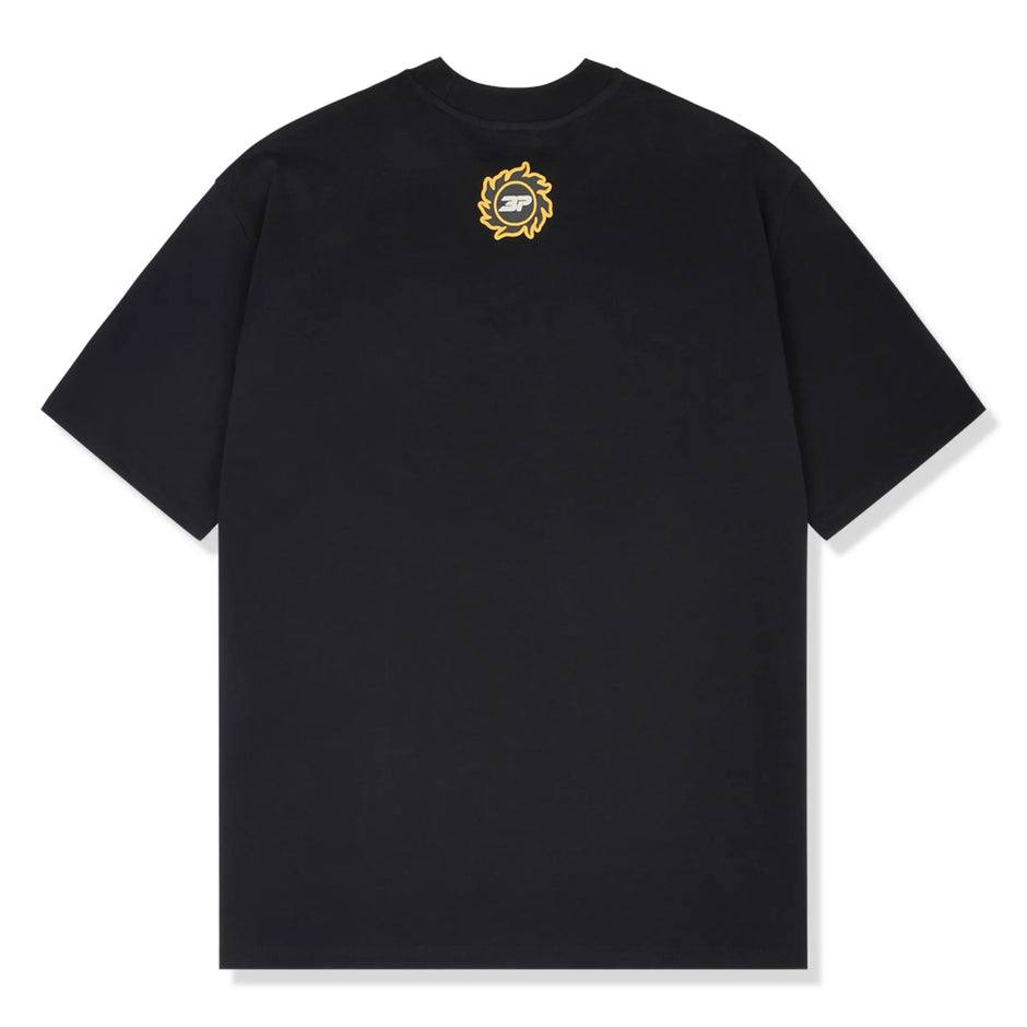 Black T-shirt with Broken Planet logo on the back.