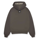 BROKEN PLANET MARKET SPACE TRAILS Hoodie in Beluga Gray, rear view.