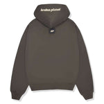 BROKEN PLANET MARKET SPACE TRAILS Hoodie in Beluga Gray, rear view.