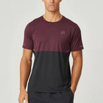 Reprimo Impact T-Shirt burgundy and obsidian lightweight athletic fit with outline branding and color pop accents