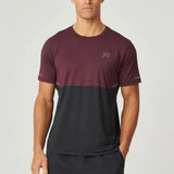 Reprimo Impact T-Shirt burgundy and obsidian lightweight athletic fit with outline branding and color pop accents
