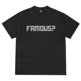 Black Corteiz Famous? Tee with pixelated white text on front