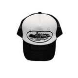 CORTEIZ ALCATRAZ TRUCKER HAT BLACK WHITE