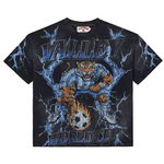 Vale Forever Valley Thunder Tee black front view with logo design