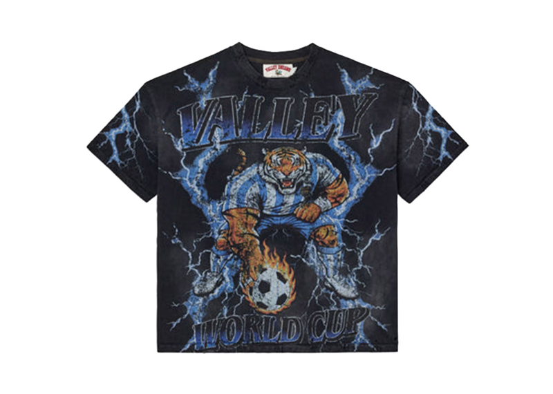 Vale Forever Valley Thunder Tee black front view with logo design