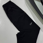 Studio By Charles black trackpants with elastic cuffs and logo embroidery